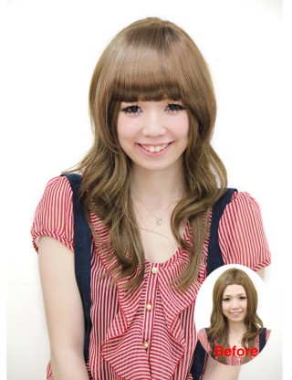 Wigs2you 劉海片 日本正品 髪片 有鬓角 頭簾 隱形無痕 修臉 可愛 斜劉海 造型必備W-8104-LB